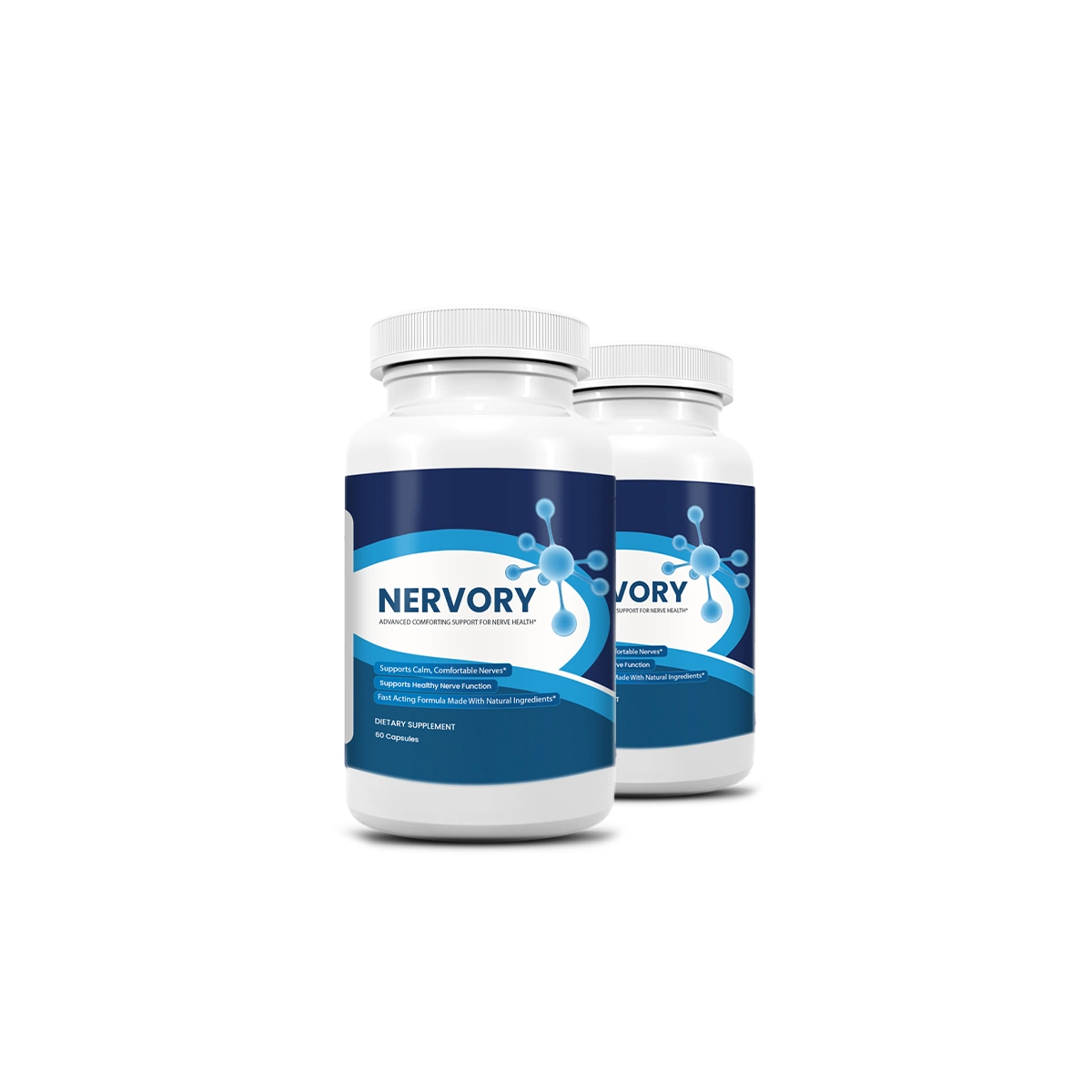 Nervory natural herbal nerve support supplement, two bottle pack
